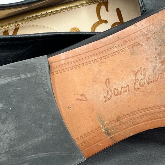 SAM EDELMAN Loraine Leather Horsebit Loafers Black Sz 7 $150 - Picture 7 of 8